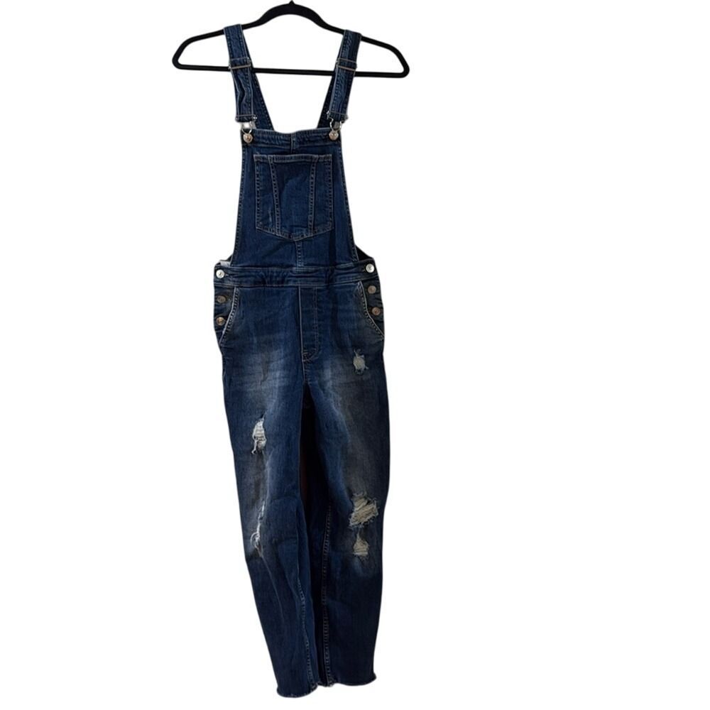 Divided by H&M blue distressed overall